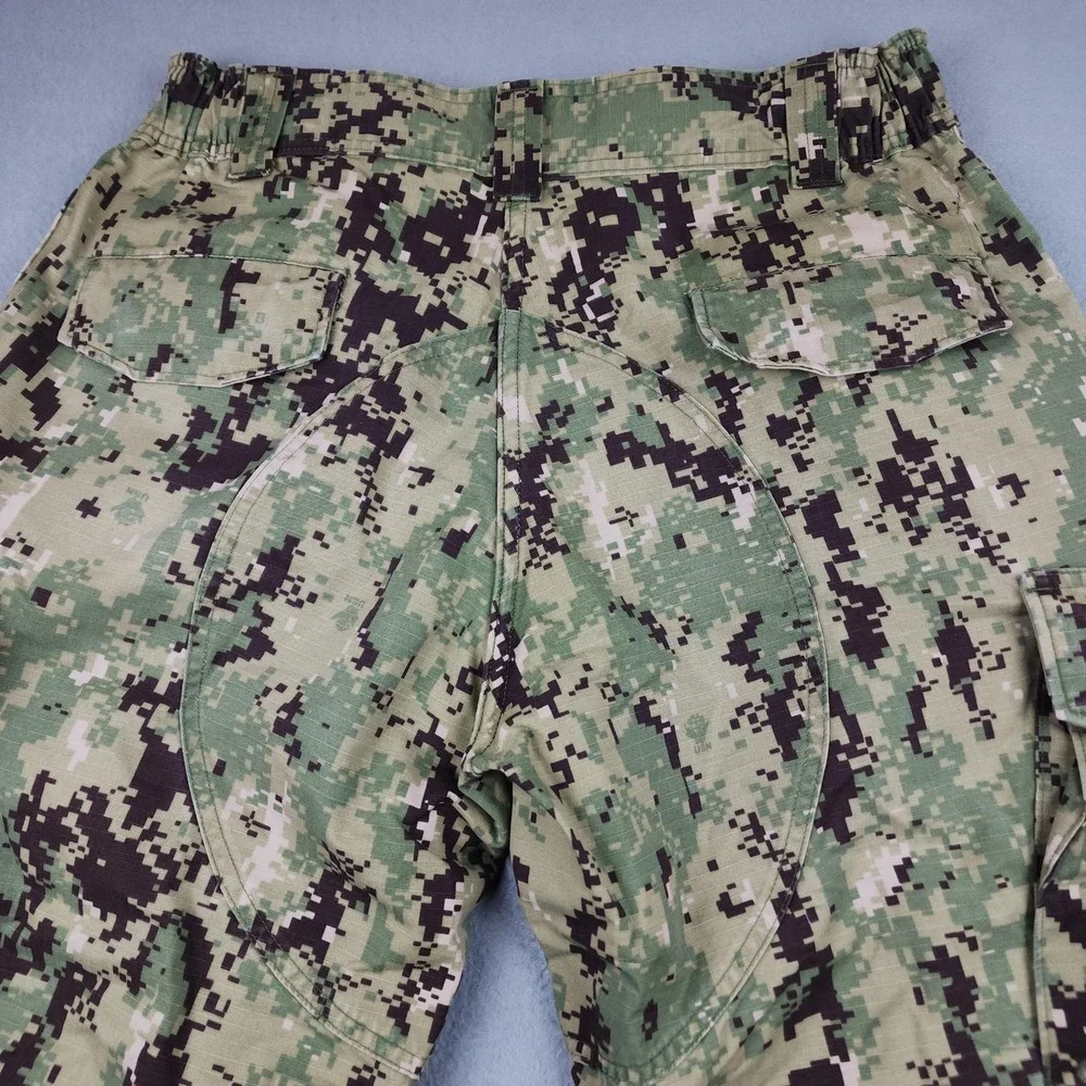 US Navy Pants Mens L Short 34x30 Green Navy NWU Type III Camo Cargo Seals Work